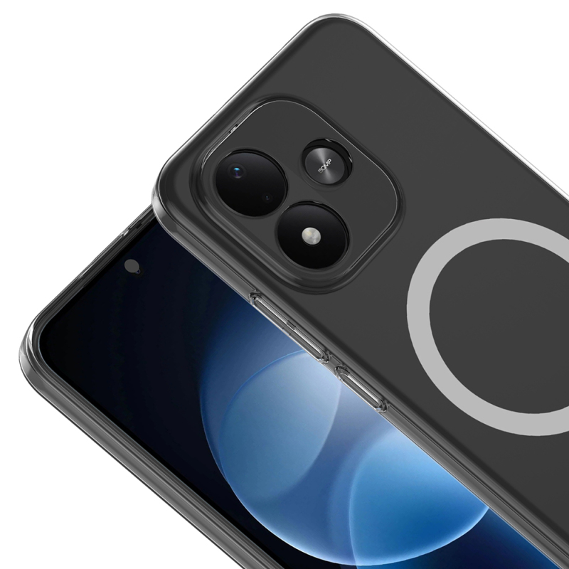 Xiaomi Redmi Note 17 Kamera Korumalı M-Safe Şarj Özellikli Şeffaf Zore London Sert PC Kapak - 2