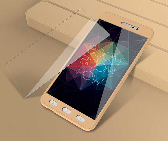 Xiaomi Redmi Note 4X Kılıf Zore 360 3 Parçalı Rubber Kapak - Gold