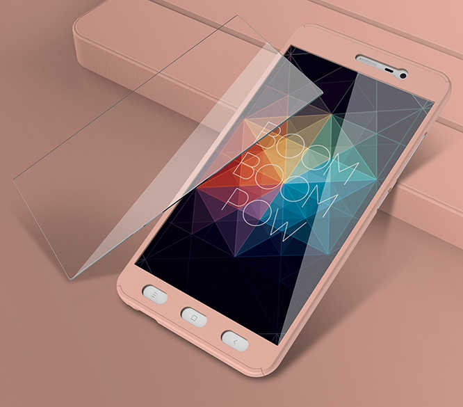 Xiaomi Redmi Note 4X Kılıf Zore 360 3 Parçalı Rubber Kapak - Rose Gold
