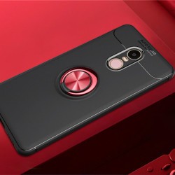 Xiaomi Redmi Note 4X Kılıf Zore Ravel Silikon Kapak Siyah-Kırmızı