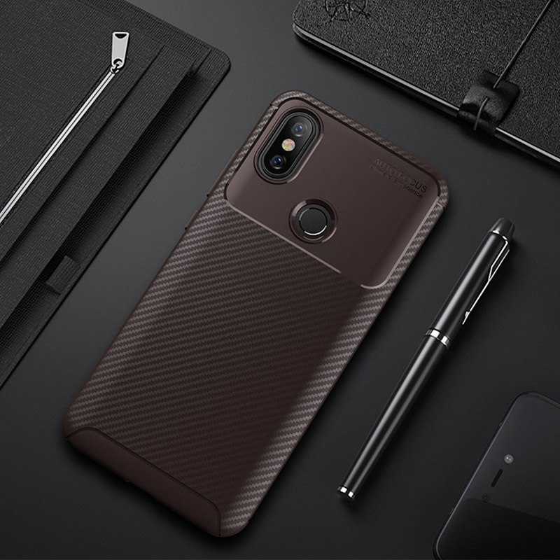 Xiaomi Redmi Note 5 Pro Kılıf Zore Negro Silikon Kapak - Kahverengi