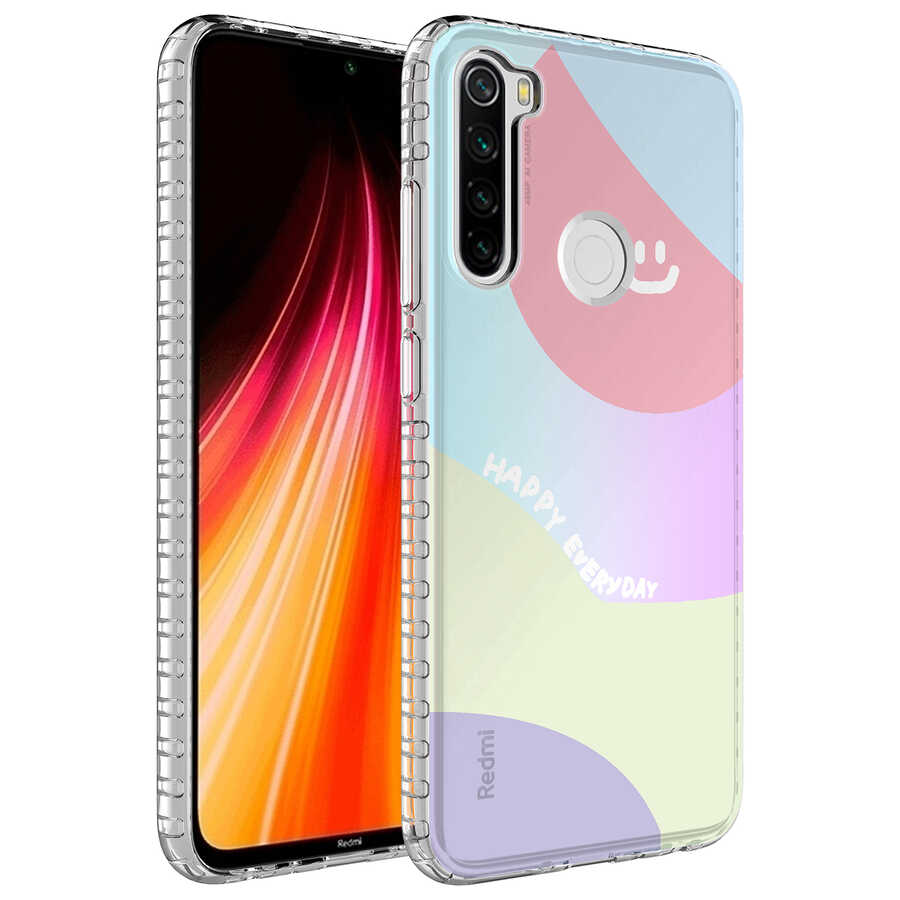Xiaomi Redmi Note 8 Kılıf Airbag Kenarlı Renkli Desenli Silikon Zore Elegans Kapak - NO7