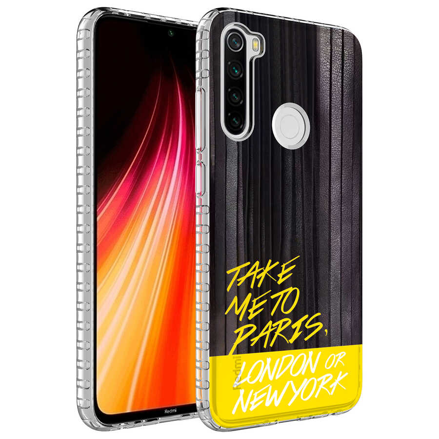 Xiaomi Redmi Note 8 Kılıf Airbag Kenarlı Renkli Desenli Silikon Zore Elegans Kapak - NO3