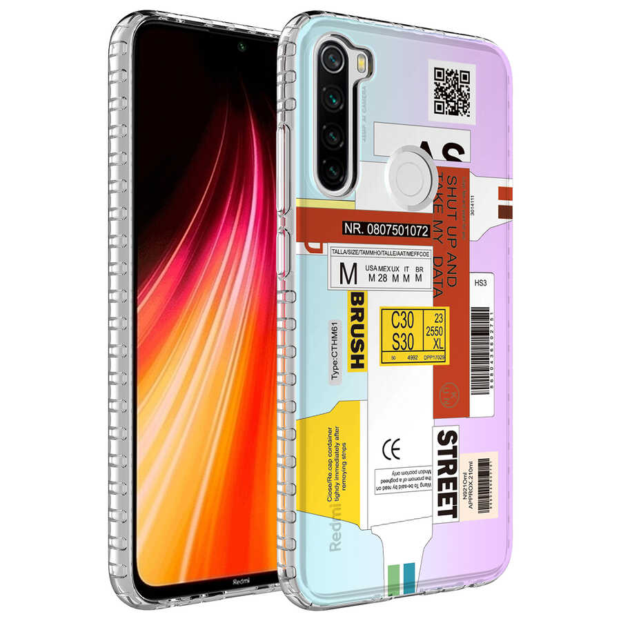 Xiaomi Redmi Note 8 Kılıf Airbag Kenarlı Renkli Desenli Silikon Zore Elegans Kapak - NO2