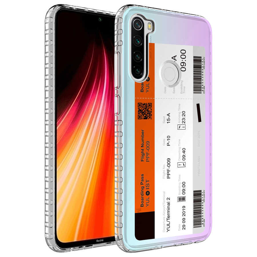 Xiaomi Redmi Note 8 Kılıf Airbag Kenarlı Renkli Desenli Silikon Zore Elegans Kapak - NO1