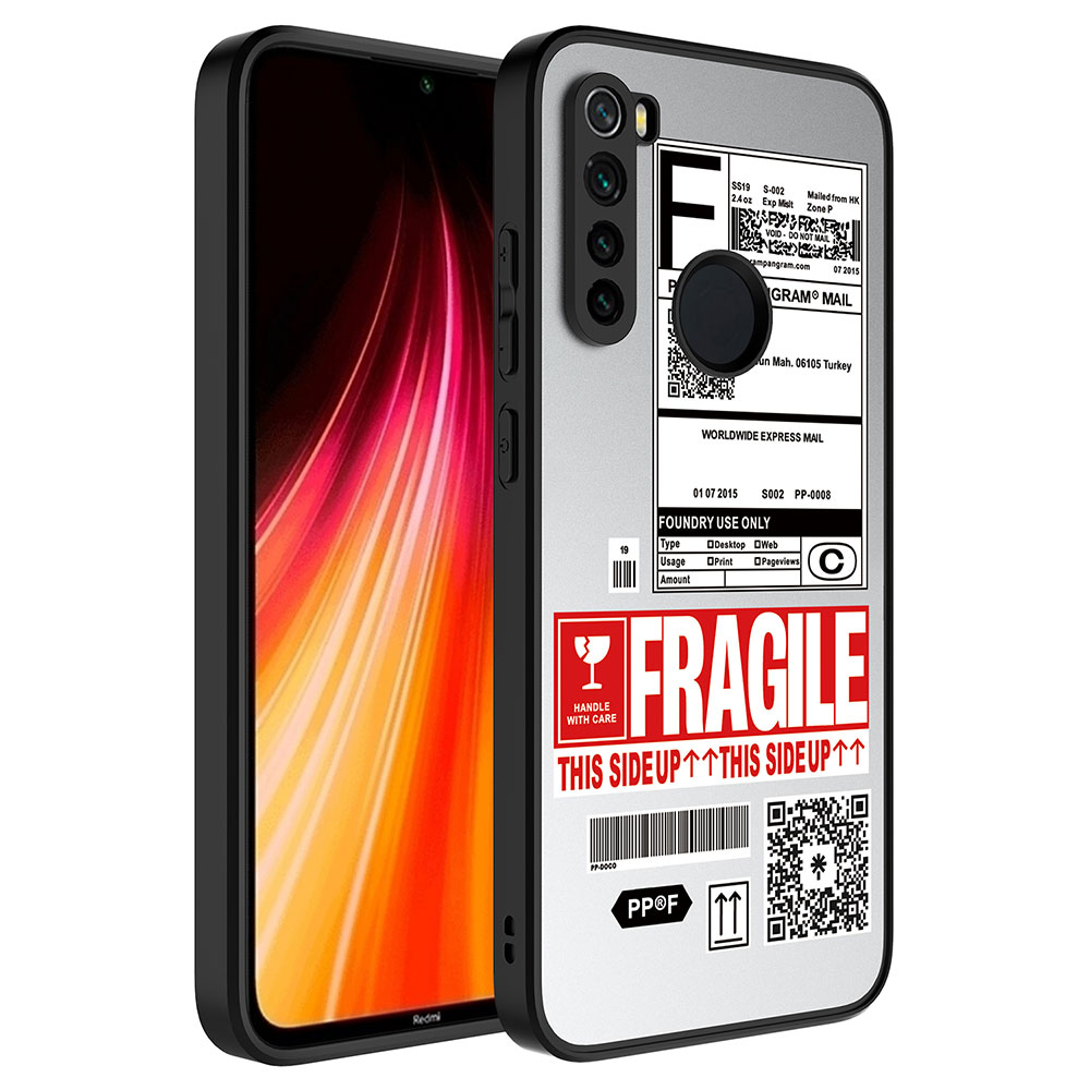 Xiaomi Redmi Note 8 Kılıf Aynalı Desenli Kamera Korumalı Parlak Zore Mirror Kapak - Fragile