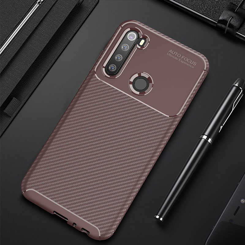 Xiaomi Redmi Note 8 Kılıf Zore Negro Silikon Kapak - Kahverengi