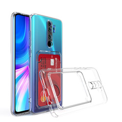 Xiaomi Redmi Note 8 Pro Case Card Holder Transparent Zore Setra Clear Silicone Cover - Zore