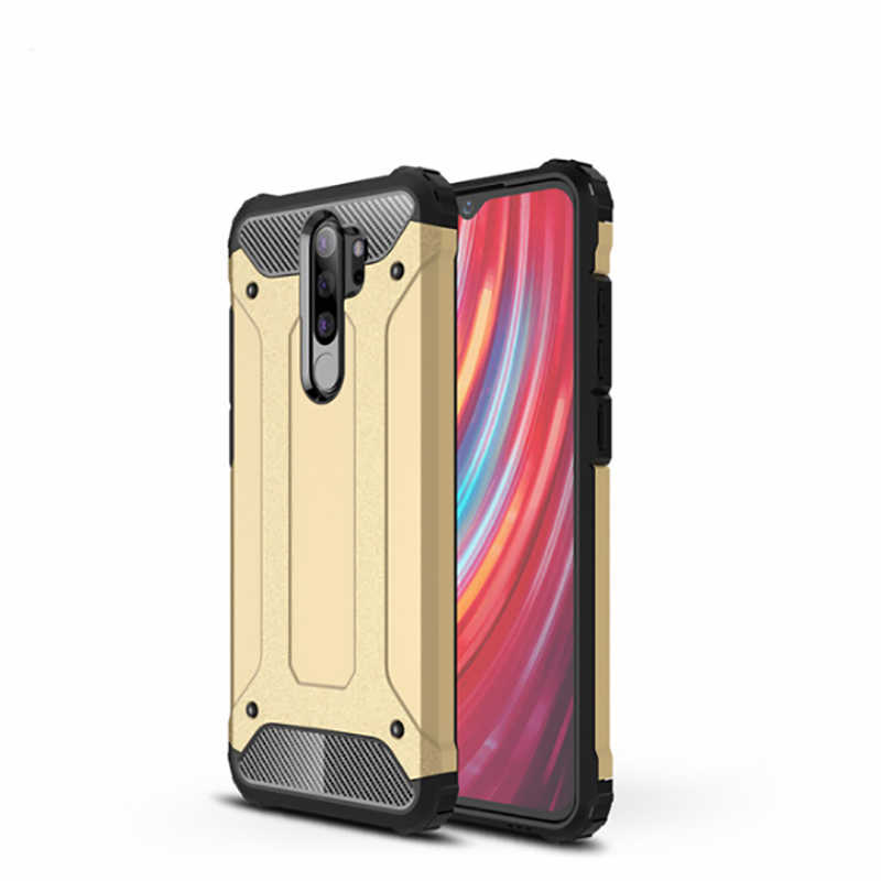 Xiaomi Redmi Note 8 Pro Kılıf Zore Crash Silikon Kapak - Gold