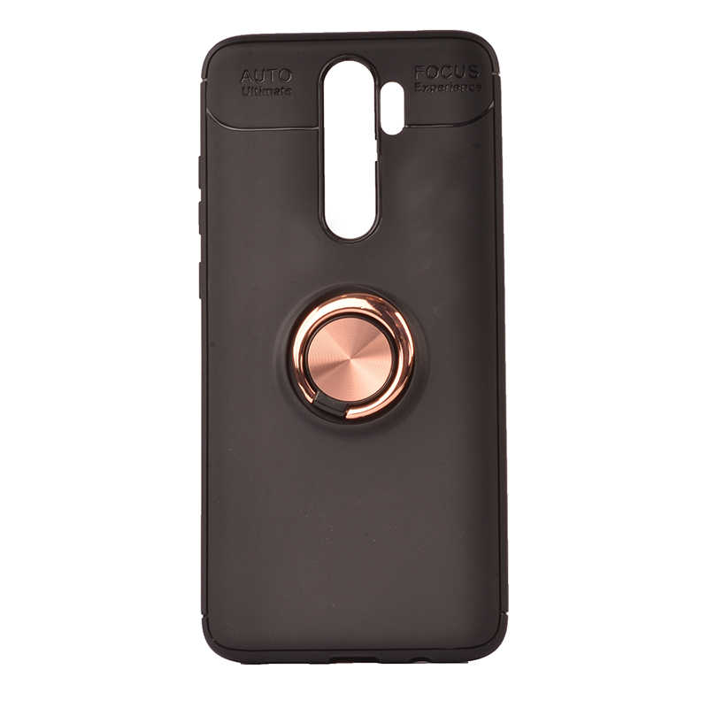 Xiaomi Redmi Note 8 Pro Kılıf Zore Ravel Silikon Kapak - Siyah-Rose Gold