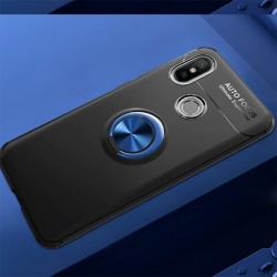 Xiaomi Redmi Note 7 Kılıf Zore Ravel Silikon Kapak Siyah-Mavi
