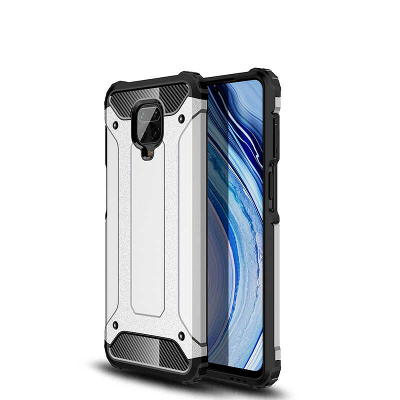 Xiaomi Redmi Note 9 Pro Kılıf Zore Crash Silikon Kapak - Gri