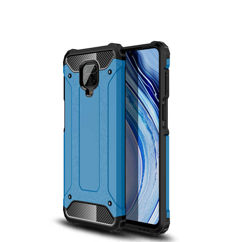 Xiaomi Redmi Note 9 Pro Kılıf Zore Crash Silikon Kapak - Mavi