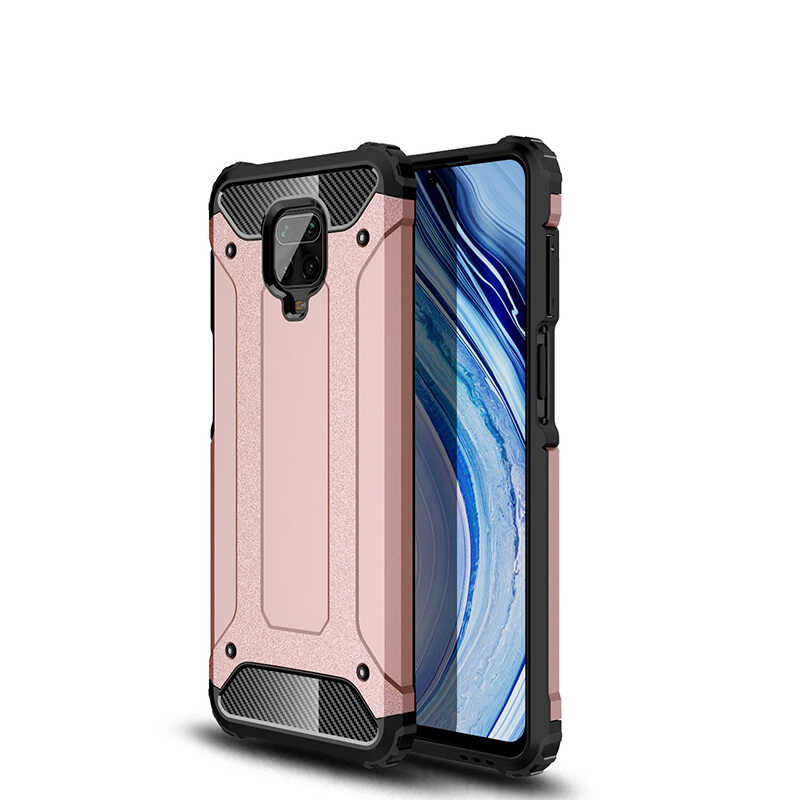Xiaomi Redmi Note 9 Pro Kılıf Zore Crash Silikon Kapak - Rose Gold