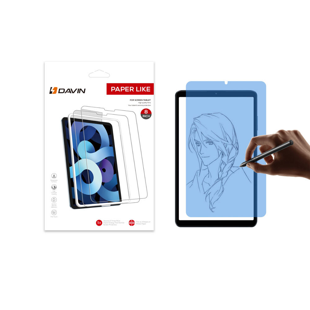Xiaomi Redmi Pad SE 8.7 Kağıt Hisli Mat Davin Paper Like Tablet Ekran Koruyucu - Şeffaf