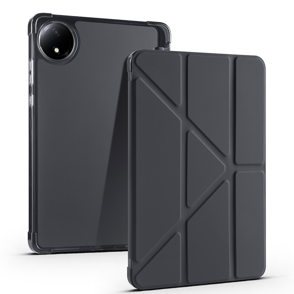 Xiaomi Redmi Pad SE 8.7 Kılıf Zore Tri Folding Kalem Bölmeli Standlı Kılıf - Siyah