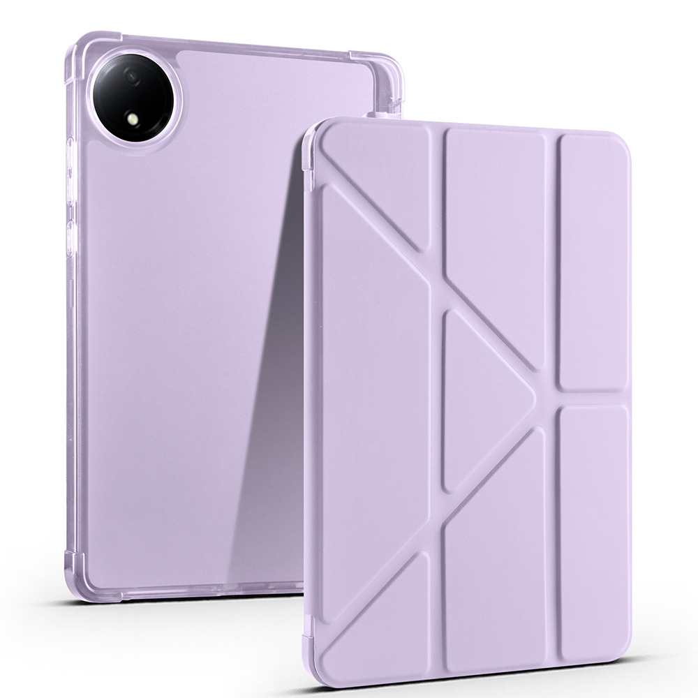 Xiaomi Redmi Pad SE 8.7 Kılıf Zore Tri Folding Kalem Bölmeli Standlı Kılıf - Lila