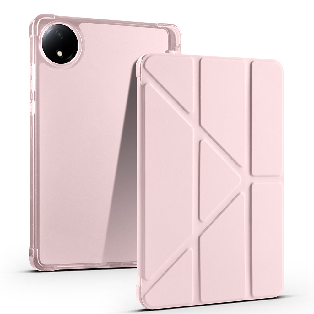 Xiaomi Redmi Pad SE 8.7 Kılıf Zore Tri Folding Kalem Bölmeli Standlı Kılıf - Rose Gold