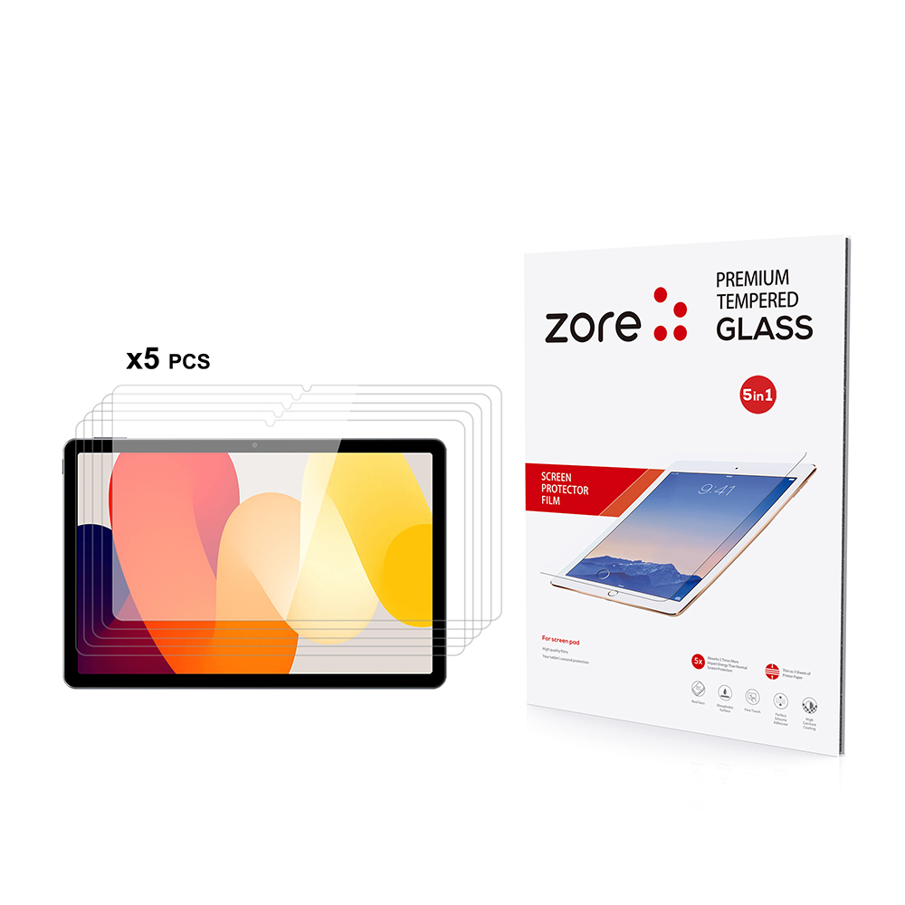 Xiaomi Redmi Pad SE Zore 5in1 Tablet Temperli Cam Ekran Koruyucu - Şeffaf
