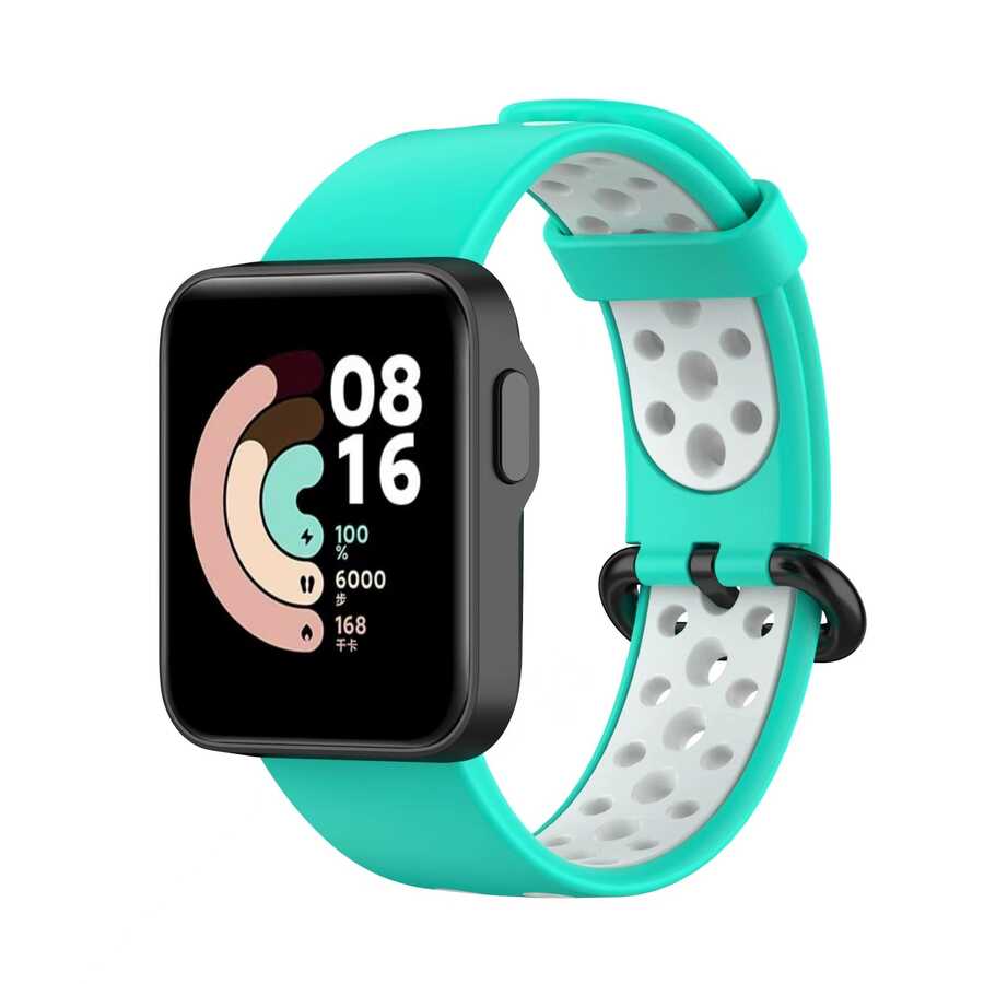 Xiaomi Redmi Watch 2 Lite KRD-02 Silikon Kordon - Yeşil-Beyaz