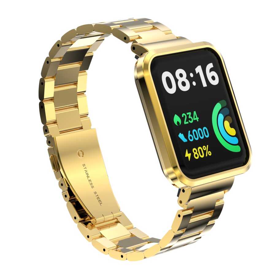 Xiaomi Redmi Watch 2 Lite Zore KRD-60 Metal Kordon - Gold