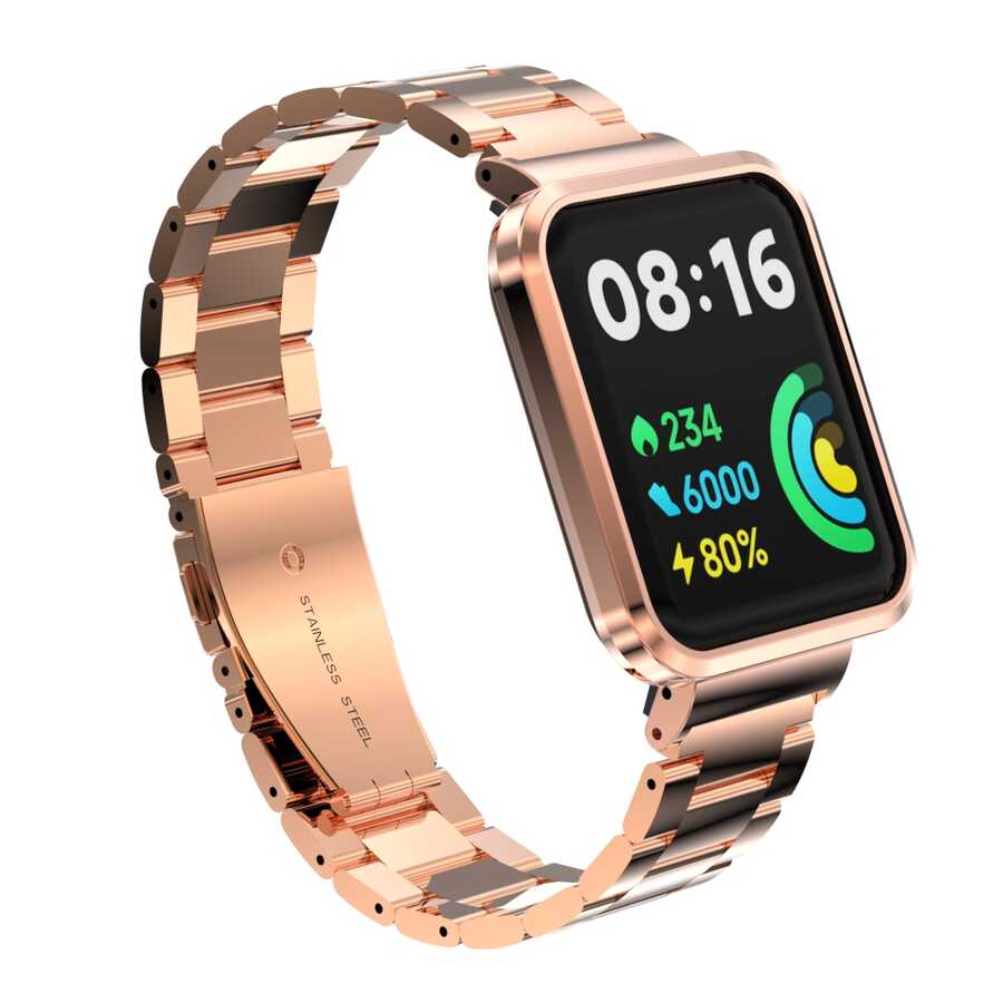 Xiaomi Redmi Watch 2 Lite Zore KRD-60 Metal Kordon - Rose Gold