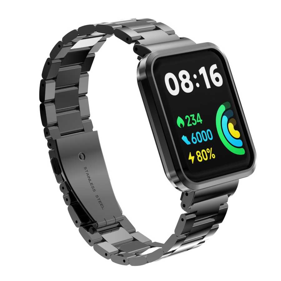 Xiaomi Redmi Watch 2 Lite Zore KRD-60 Metal Kordon - Siyah