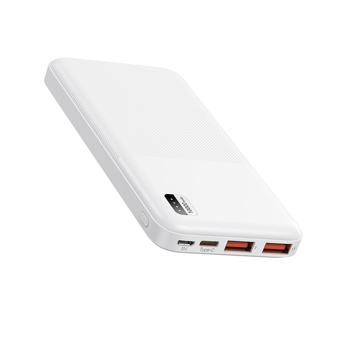 Xipin PX721 Hızlı Şarj Özellikli LED Işık Göstergeli Dual USB Taşınabilir Powerbank 10000mAh - Beyaz