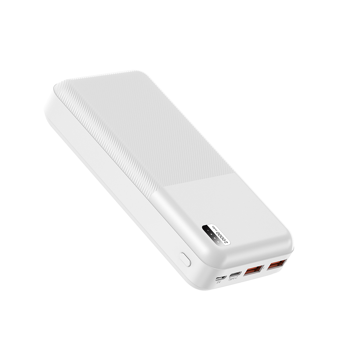 Xipin PX722 Hızlı Şarj Özellikli LED Işık Göstergeli Dual USB Taşınabilir Powerbank 20000mAh - Beyaz