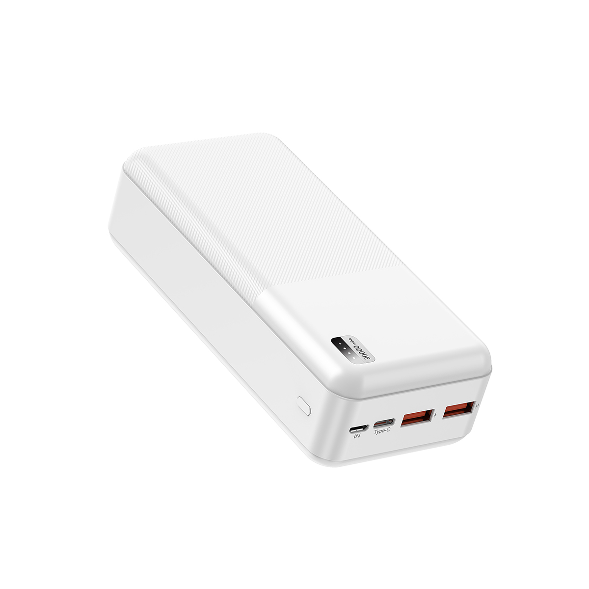 Xipin PX723 Hızlı Şarj Özellikli LED Işık Göstergeli Dual USB Taşınabilir Powerbank 30000mAh - Beyaz