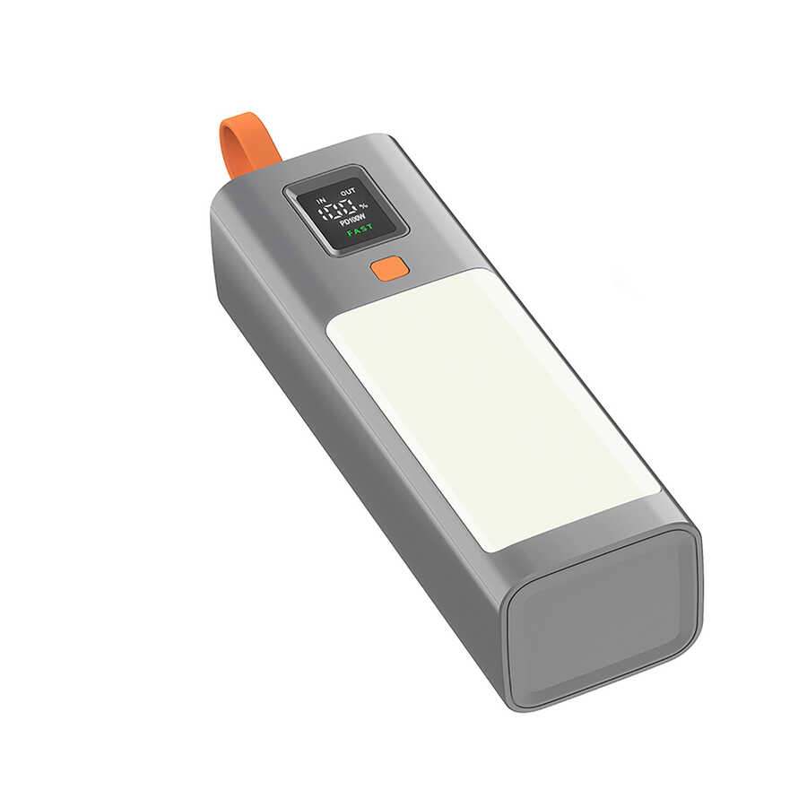 Xipin T134L Işıklı PD 100W Hızlı Şarj Özellikli 20000 Mah Powerbank - Gri