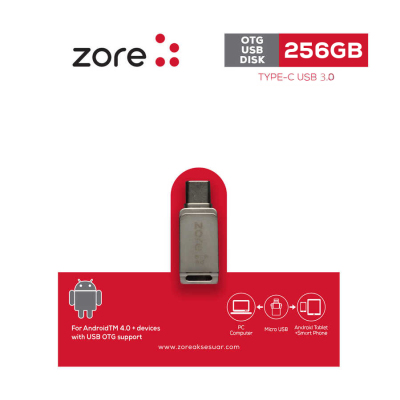 Zore 3.0 Type-C Metal OTG 256 GB - Zore