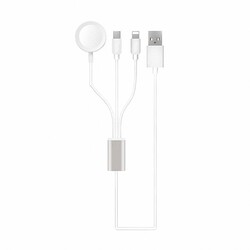 Zore Akıllı Saat 3 in 1 Lightning-Type-C-Wireless USB Şarj Kablosu - Zore