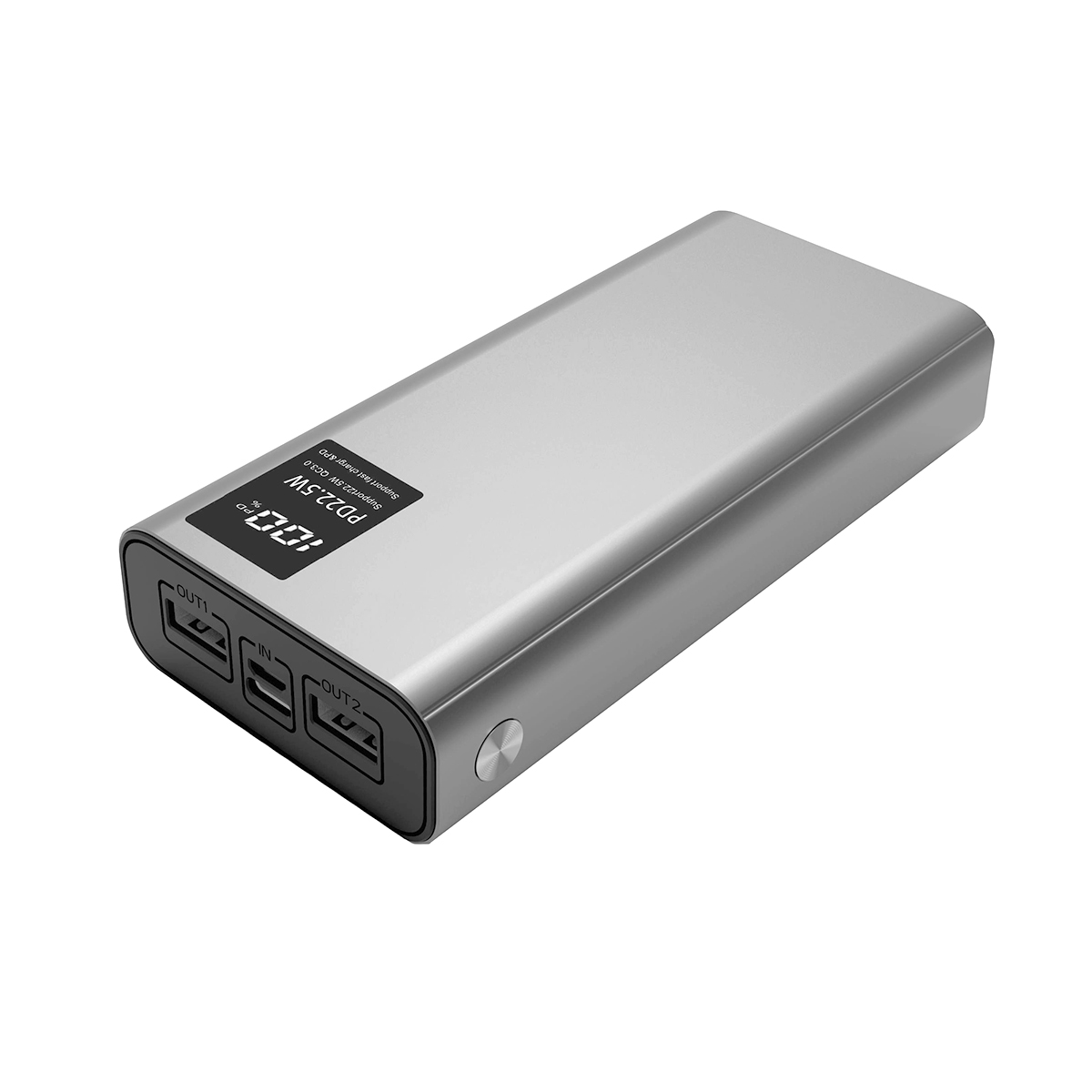Zore B-20 QC 3.0 Hızlı Şarj Özellikli 22.5W Led Göstergeli Taşınabilir Powerbank 20000 mAh - Gri