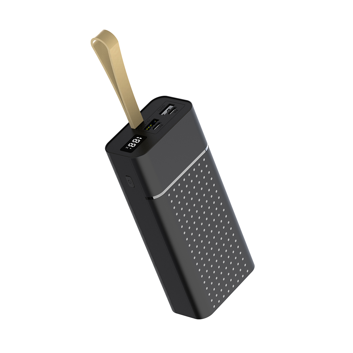 Zore B-33 Hızlı Şarj Özellikli Askılı Led Göstergeli Taşınabilir Powerbank 30000mAh - Siyah