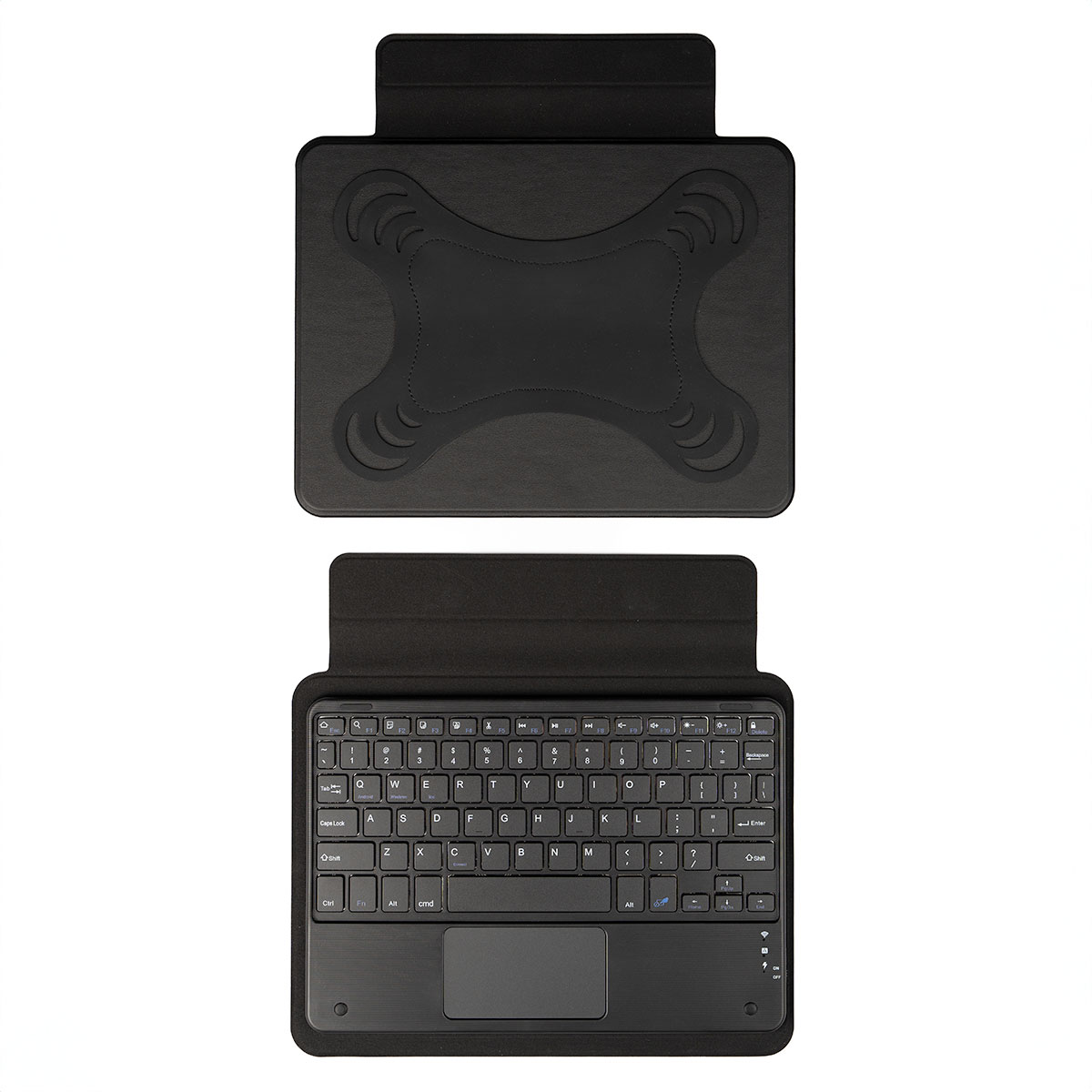Uyumlu NXXA Border Keyboard 8" inç Universal Bluetooh Bağlantılı Standlı Klavyeli Tablet Kılıfı-Siyah