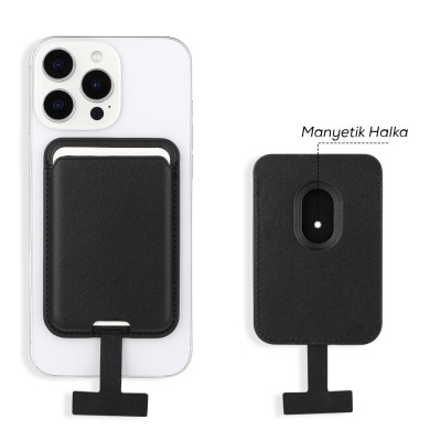 Zore CRD-09 Dahili Şarj Soket Aparatlı Magnetik PU Deri Kartlık - 13