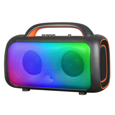 Zore GD-2609 Dijital LED Göstergeli Mikrofonlu RGB TWS Çift 5 inç Stereo Bass Kablosuz Karaoke Hoparlör - Zore