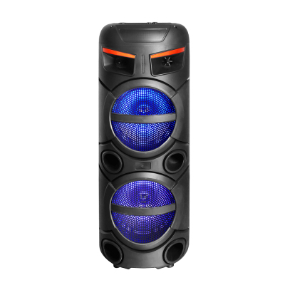 Zore GD-2809 Dijital LED Göstergeli FM Radyolu Mikrofonlu RGB TWS Çift 8 inç Stereo Bass Kablosuz Karaoke Hoparlör - Zore