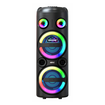 Zore GD-2851 Dijital LED Göstergeli FM Radyolu Mikrofonlu RGB TWS Çift 8 inç Stereo Bass Kablosuz Karaoke Hoparlör - Zore