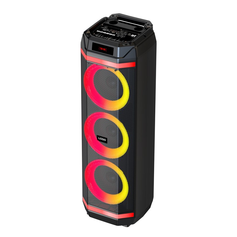 Zore GD-2889 Dijital LED Göstergeli Mikrofonlu RGB Üçlü 8 inç Stereo Bass Kablosuz Karaoke Hoparlör - 1