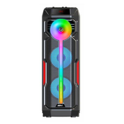 Zore GD-2896 Dijital LED Göstergeli Mikrofonlu RGB TWS Çift 8 inç Stereo Bass Kablosuz Karaoke Hoparlör - Zore