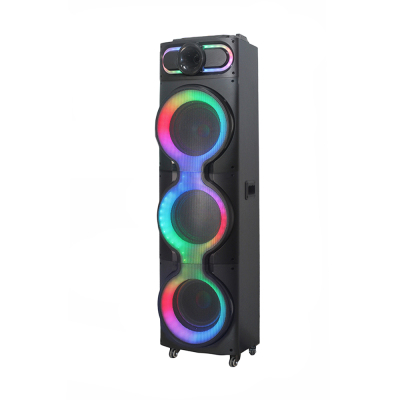Zore GD-3126 Dijital LED Göstergeli Mikrofonlu RGB TWS Üçlü 10 inç Stereo Bass Kablosuz Karaoke Hoparlör - Zore