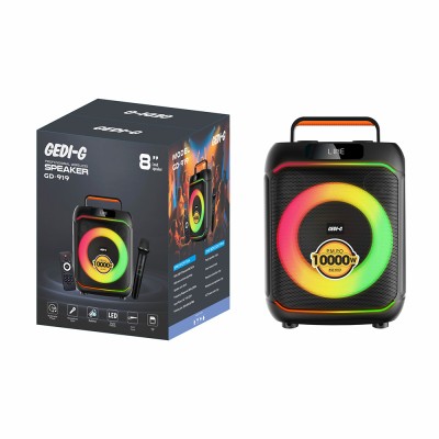 Zore GD-919 Dijital LED Göstergeli Mikrofonlu RGB TWS 8 inç Stereo Bass Kablosuz Karaoke Hoparlör - 2
