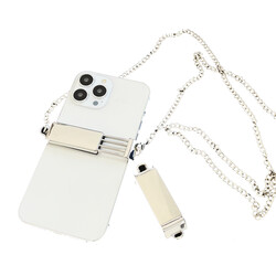 Zore İP02 Mobile Phone Neck Strap Metal Chain - Zore