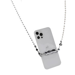 Zore İP03 Mobile Phone Neck Strap Metal Chain - Zore