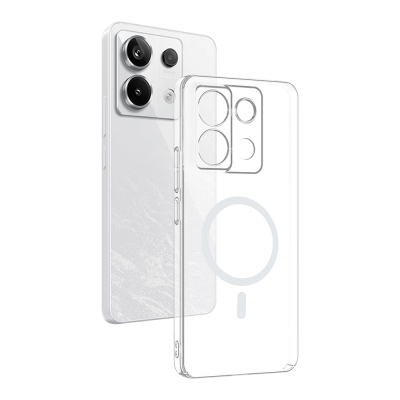 Zore London Transparent Hard PC Case with Camera Protection and M-Safe Charging Feature for Xiaomi Redmi Note 13 Pro 4G - Zore