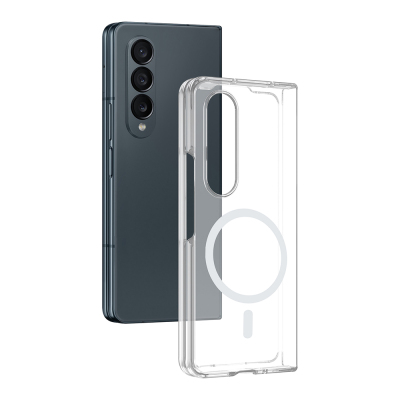 Zore London Transparent Hard PC Case with Camera Protection and M-Safe Charging for Galaxy Z Fold 4 - Zore