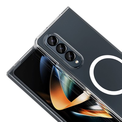 Zore London Transparent Hard PC Case with Camera Protection and M-Safe Charging for Galaxy Z Fold 4 - 4