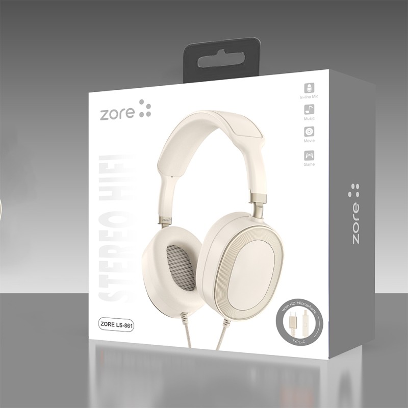Zore LS-861 Plug and Play Type-C Over-Ear Headphones - 10